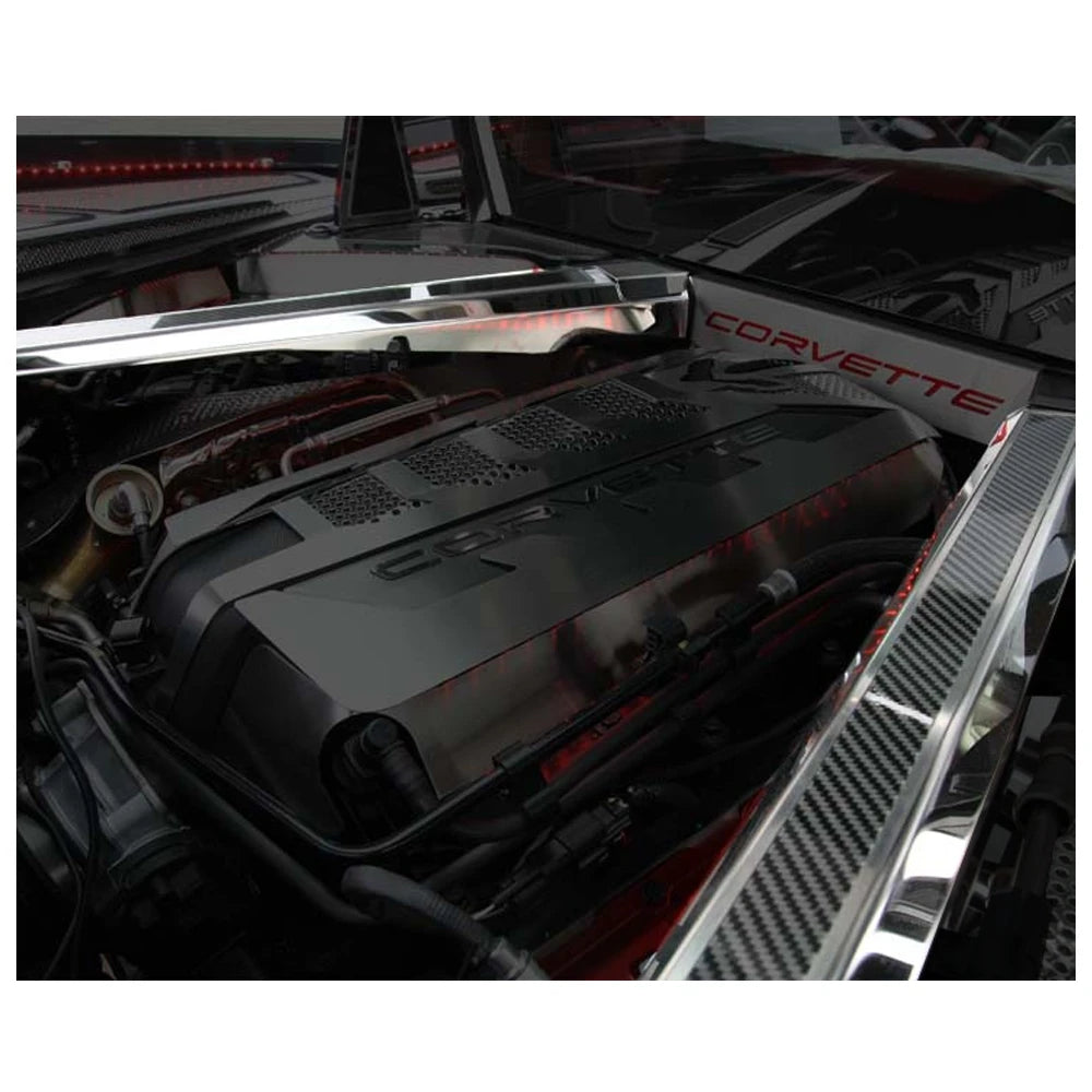 C8 Z06 Perforated Header Guard Cover Kit | Brushed Finish ...