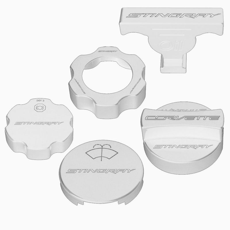 C7 Under Hood Cap Cover Kit - Stingray Signature - Arctic White
