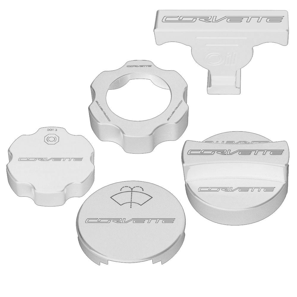 C7 Under Hood Cap Cover Kit - Corvette Signature - Arctic White