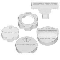 C7 Under Hood Cap Cover Kit - Corvette Signature - Arctic White