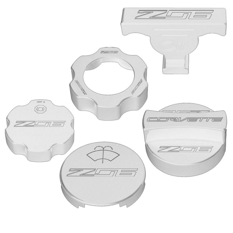 C7 Under Hood Cap Cover Kit - Z06 Logo - Arctic White