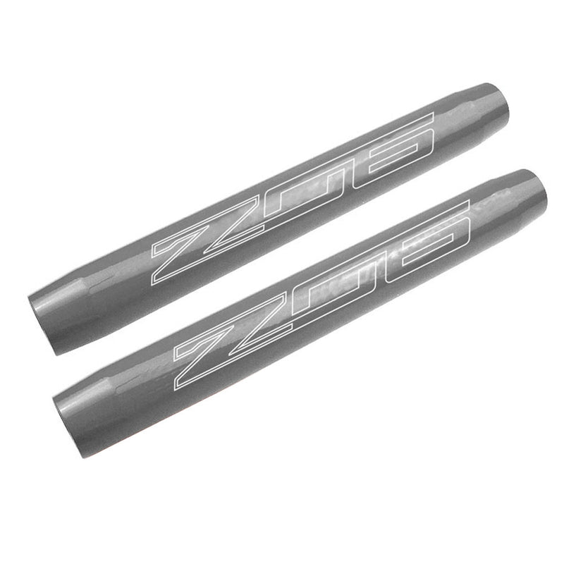 C7 Hood Shock Covers - Z06 Logo - Silver Ice Metallic
