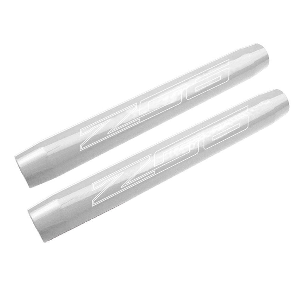 C7 Hood Shock Covers - Z06 Logo - Arctic White