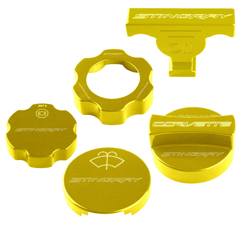 C7 Under Hood Cap Cover Kit - Stingray Signature - Corvette Racing Yellow