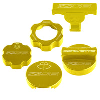 C7 Under Hood Cap Cover Kit - Z06 Logo - Corvette Racing Yellow