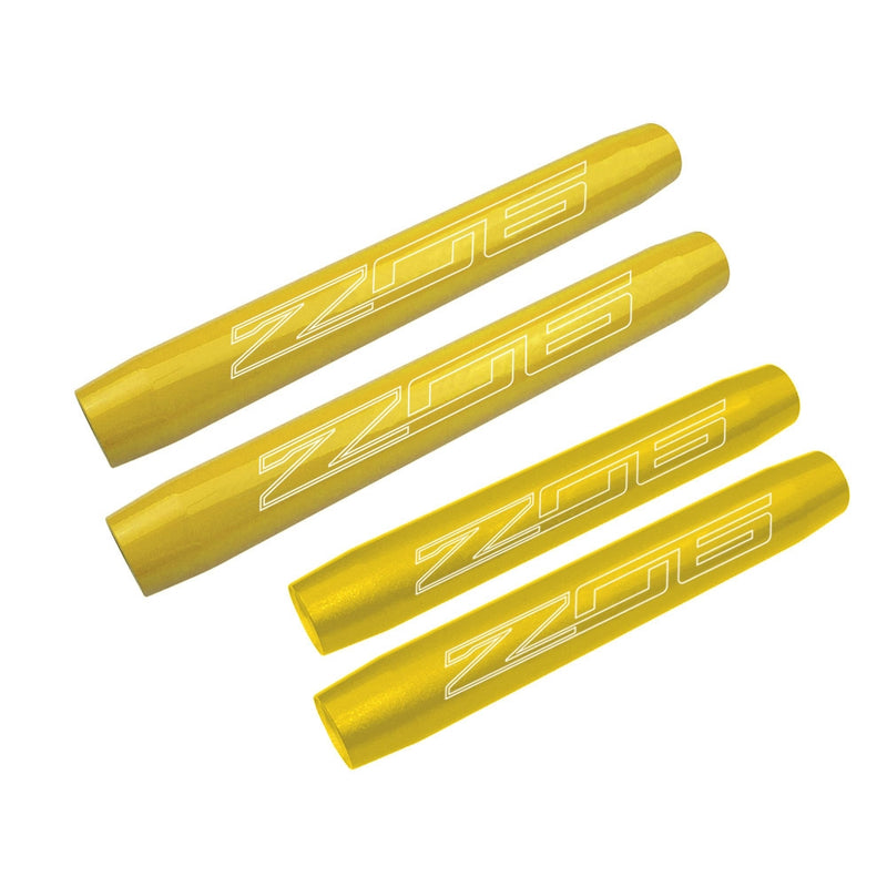 C7 Hood & Trunk Shock Cover Kit - Z06 Logo - Corvette Racing Yellow