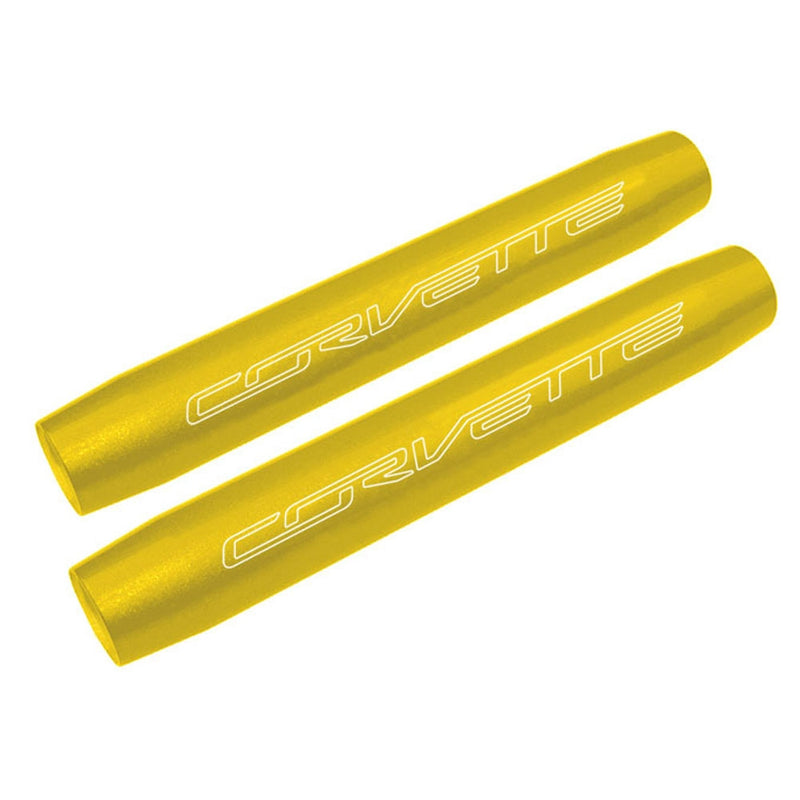 C7 Trunk Shock Covers - Corvette Signature - Corvette Racing Yellow