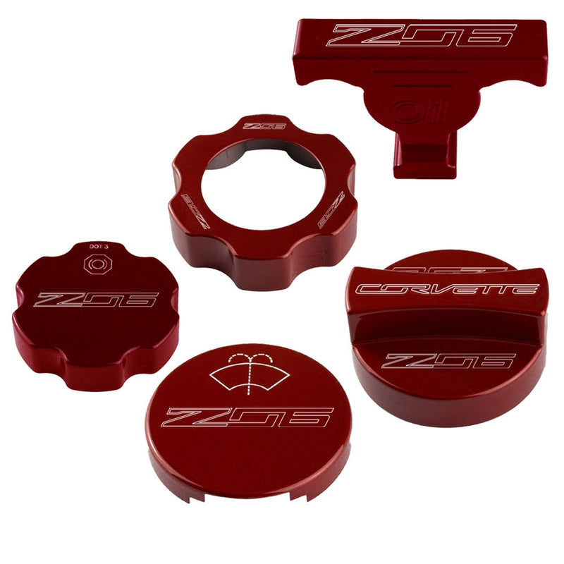 C7 Under Hood Cap Cover Kit - Z06 Logo - Crystal Red