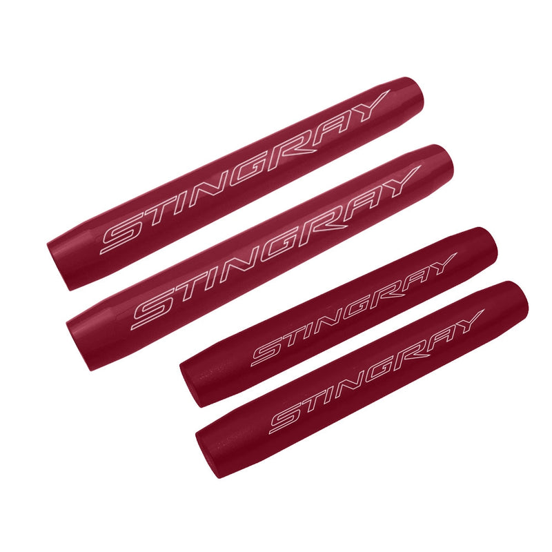 C7 Hood & Trunk Shock Cover Kit - Stingray Signature - Long Beach Red