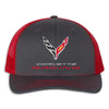 Corvette Racing Mesh Back Cap | Charcoal/Red - Front