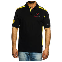 Corvette Racing Two-Tone Polo | Black/Yellow - On Figure Front