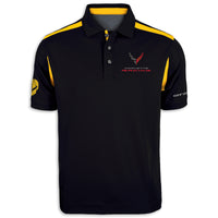 Corvette Racing Two-Tone Polo | Black/Yellow - Front