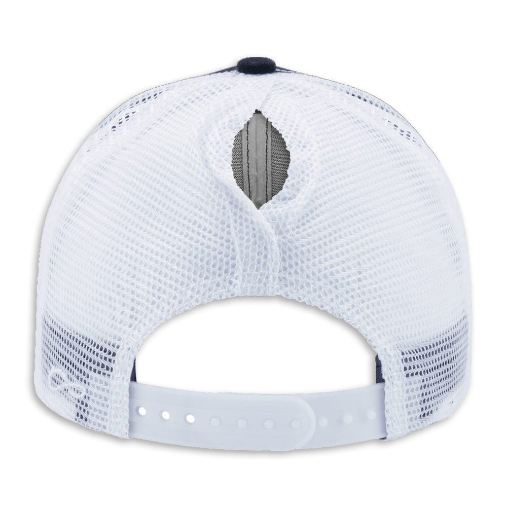 Modern Trucker Ponytail Cap | Black/White - Back