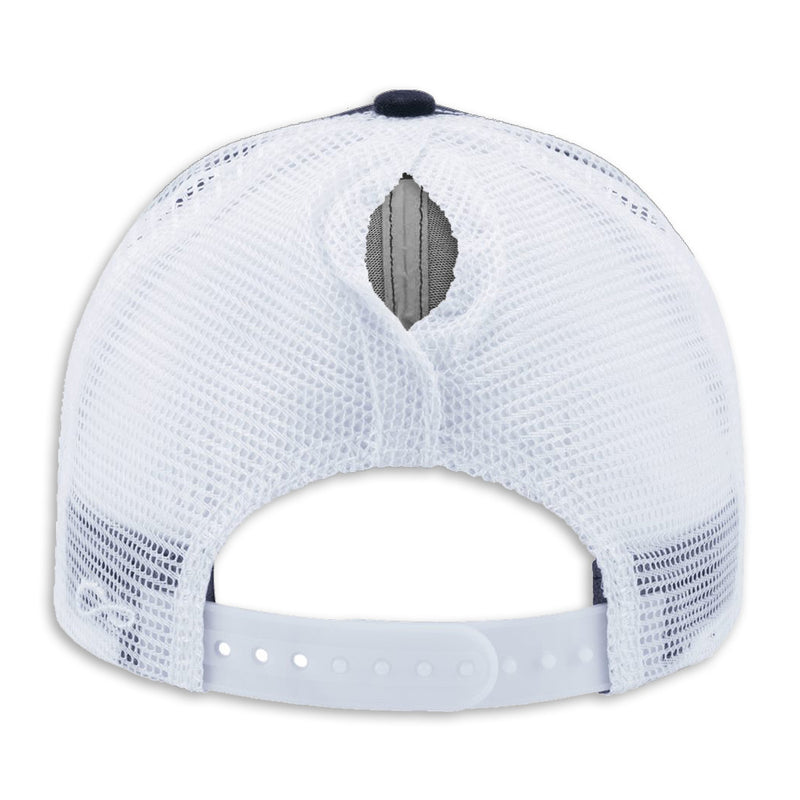 Modern Trucker Ponytail Cap | Black/White - Back