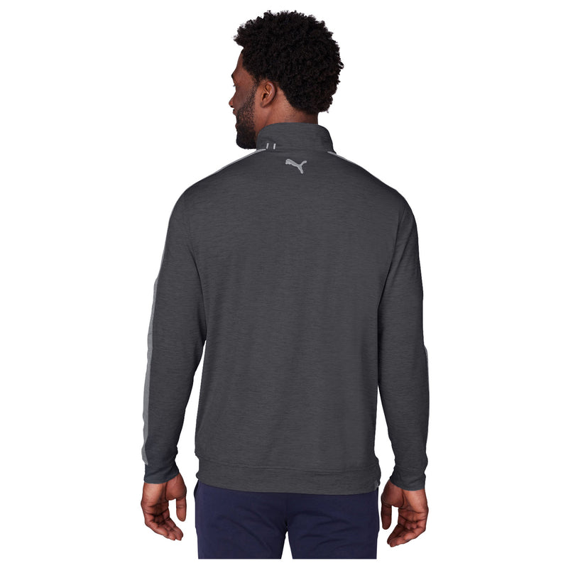 Puma Quarter-Zip | Black Heather/Gray - On Figure Back