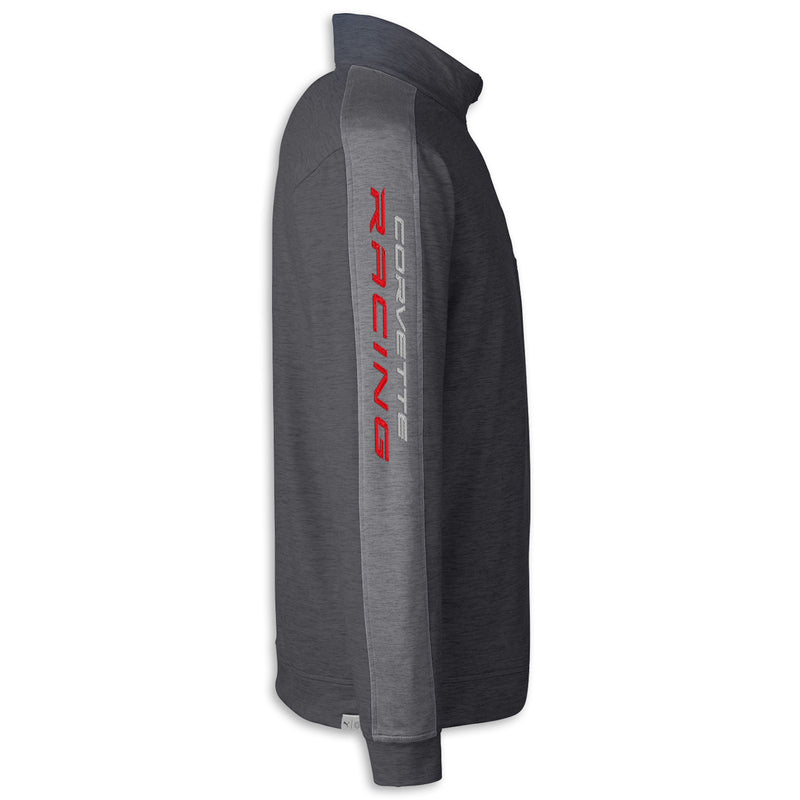 Puma Quarter-Zip | Black Heather/Gray - Sleeve