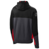 Colorblock Hooded Full Zip Jacket | Black/Graphite/Red - 3/4 View Back
