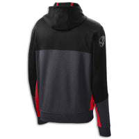 Colorblock Hooded Full Zip Jacket | Black/Graphite/Red - 3/4 View Back
