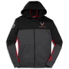 Colorblock Hooded Full Zip Jacket | Black/Graphite/Red - Front