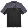 Colorblock Performance Polo | Black/Carbon - Front