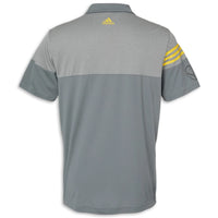 Adidas 3-Stripe Colorblock Polo | Vista Gray/Yellow - Back
