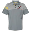 Adidas 3-Stripe Colorblock Polo | Vista Gray/Yellow - Front
