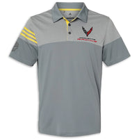 Adidas 3-Stripe Colorblock Polo | Vista Gray/Yellow - Front