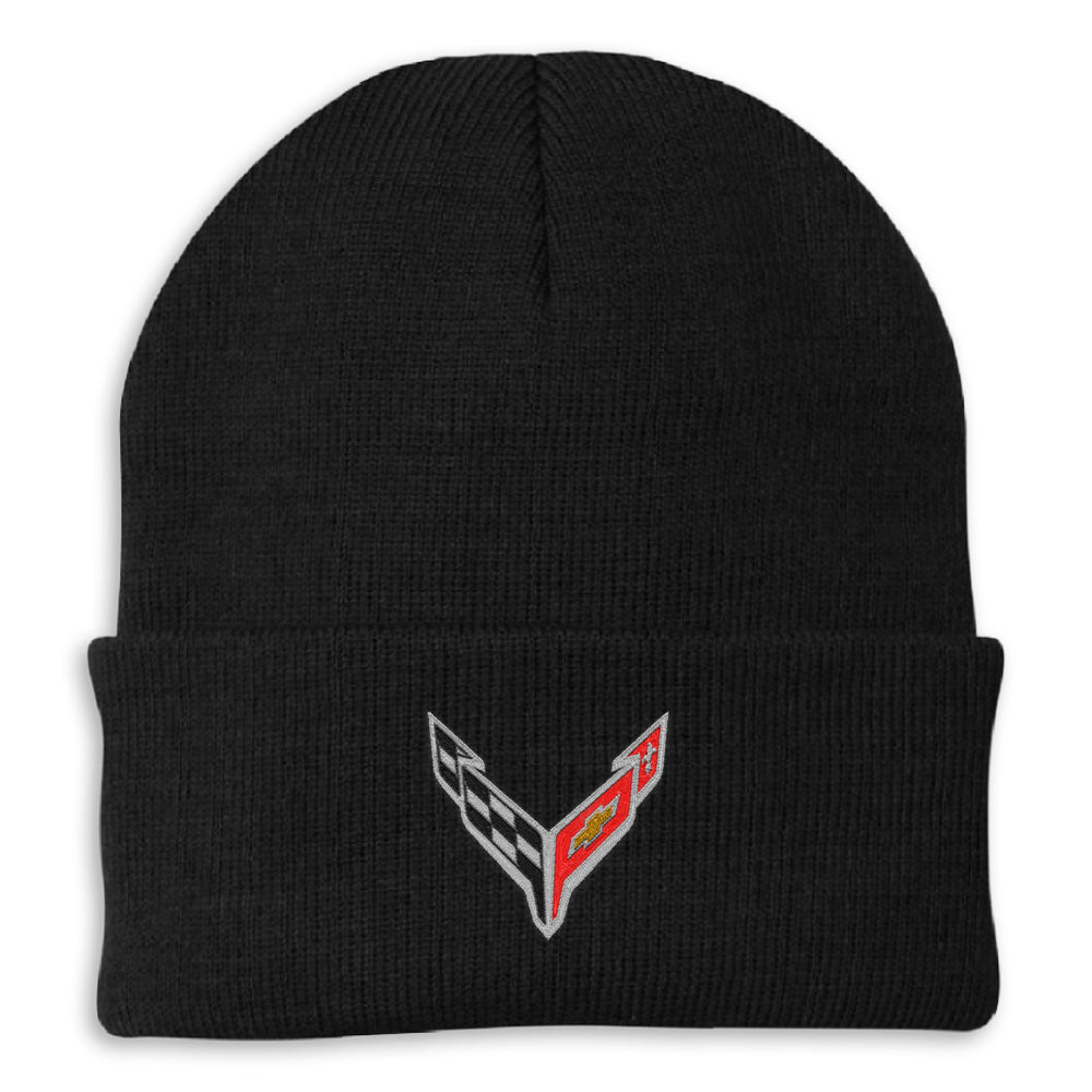 C8 Crossed Flags Beanie
