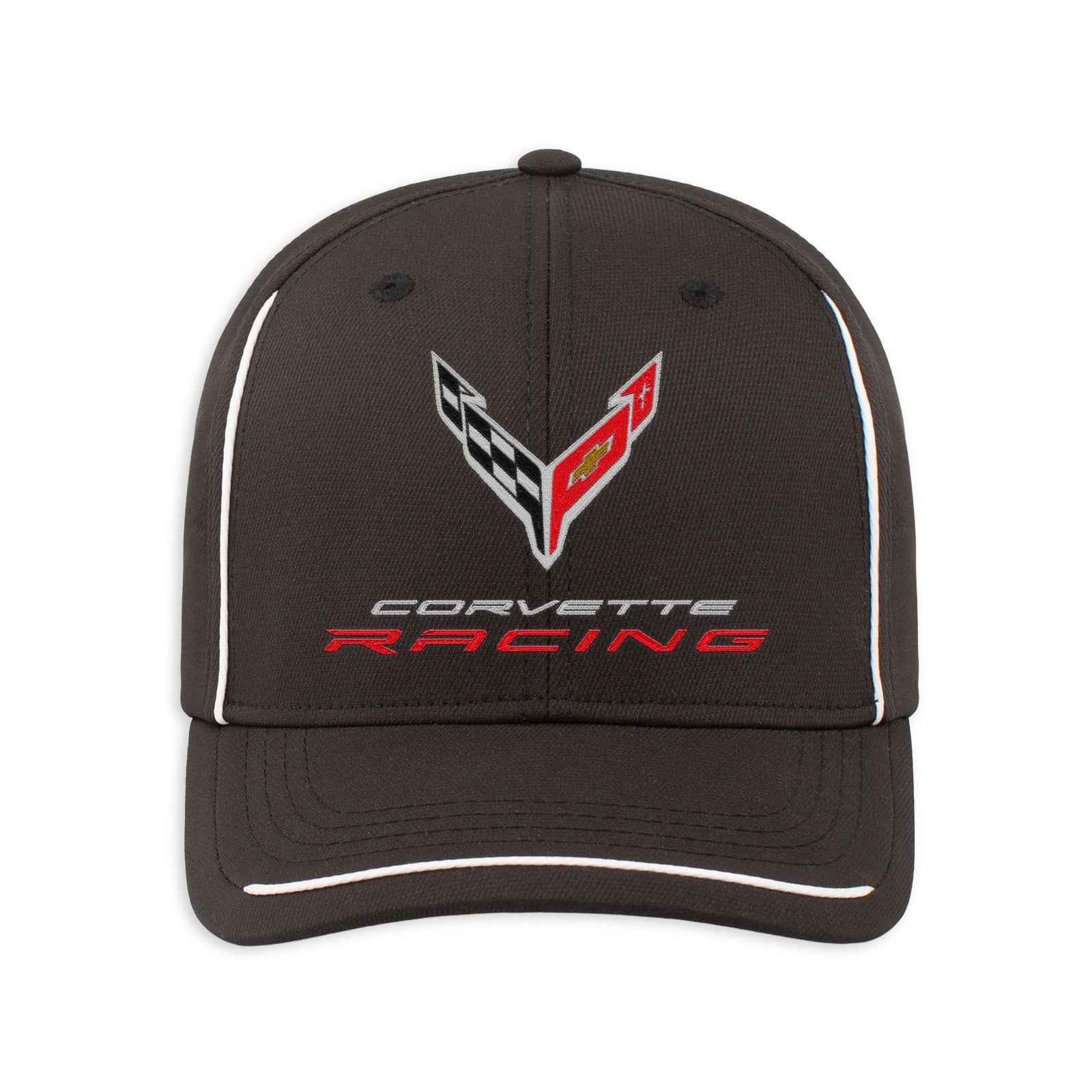 Corvette Racing Fitted Cap | Black/White - Front View