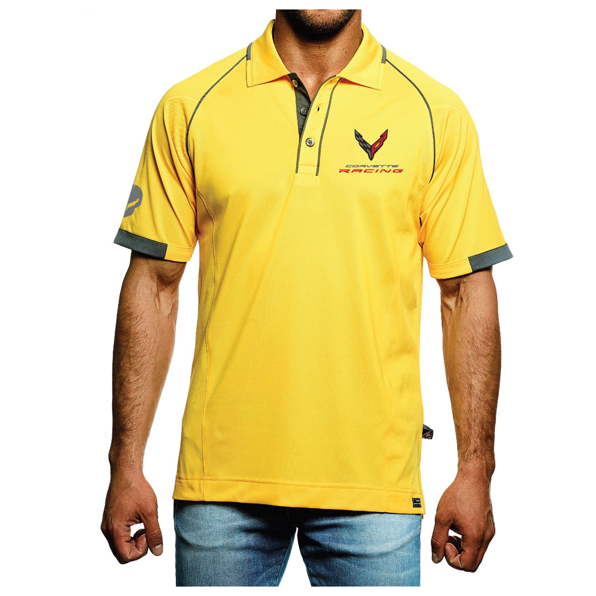 Corvette Racing "JAKE" Polo - Yellow/Gray