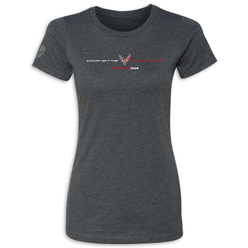 2026 Le Mans Ladies Event Tee | Charcoal | Front View