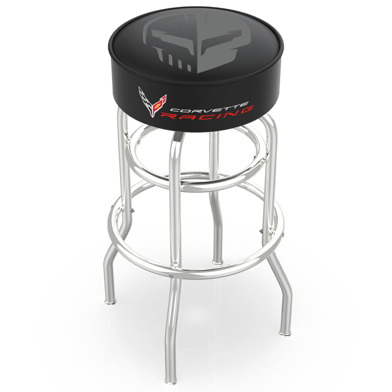 “Jake” Double Ring Chrome Stool