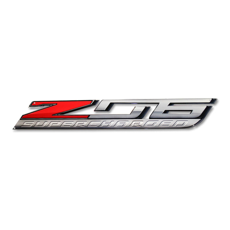 Corvette “Z06 Supercharged” Metal Sign - 18” x 3”