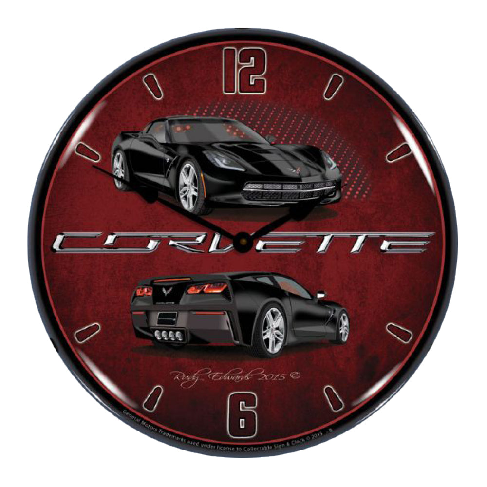 Corvette C7 Stingray | 14" LED Backlit Clock | Black