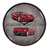 Corvette C7 Stingray | 14" LED Backlit Clock | Crystal Red