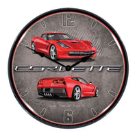 Corvette C7 Stingray | 14" LED Backlit Clock | Torch Red