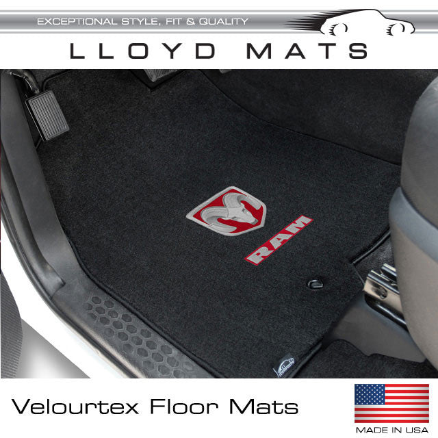 2pc Velourtex Floor Mats - Double Logo, Premium Binding