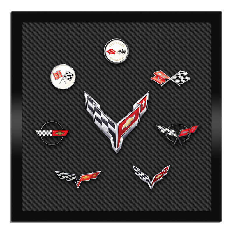 C8 Corvette & Past | Framed Canvas Print