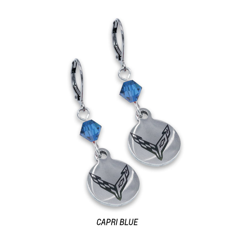 C8 Corvette | Crystal Earrings - Capri Blue