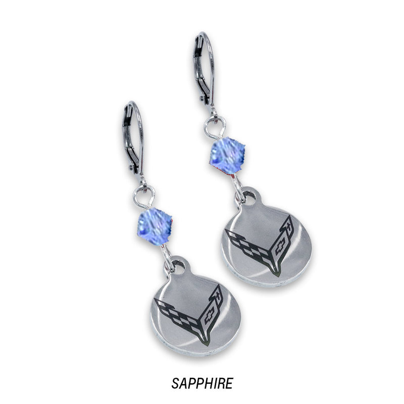 C8 Corvette | Crystal Earrings - Sapphire