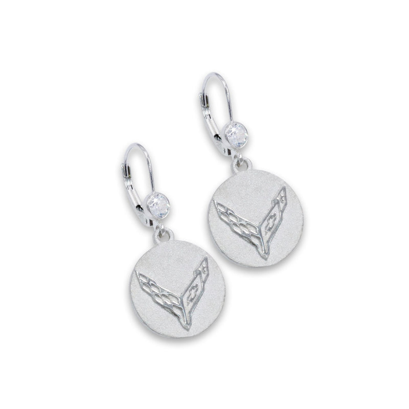 C8 Corvette Sterling Silver | CZ Earrings