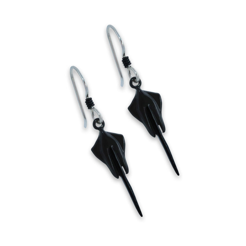 C8 Corvette Sterling Silver | Black Stingray Earrings