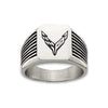 C8 Corvette Stainless Steel | Grooved Emblem Ring - Front