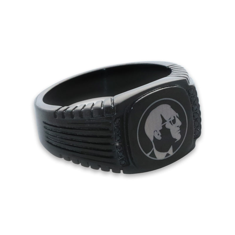 C8 Corvette ZORA | Black CZ Signet Ring