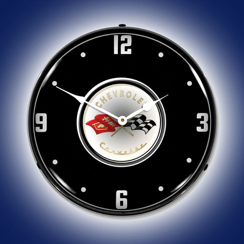 C1 Corvette | LED Clock - with LED Lights on