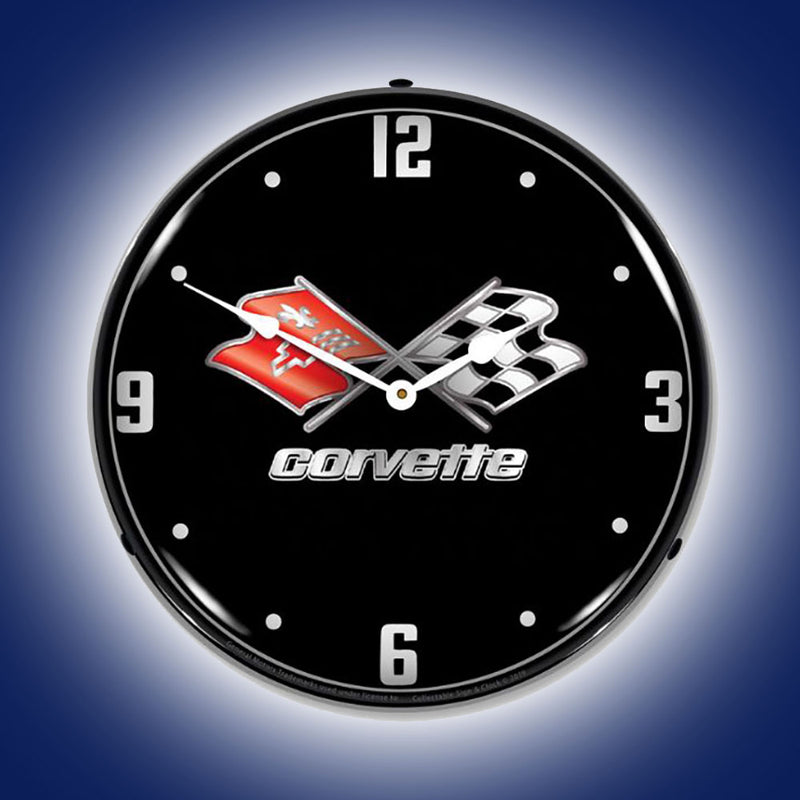 C3 Corvette | LED Clock - with LED Lights on
