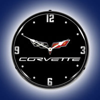 C6 Corvette | LED Clock - with LED Lights on