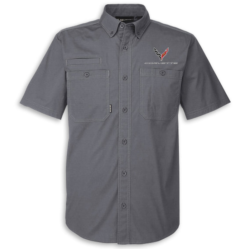 C8 DRI&diams;DUCK Short Sleeve | Button Down - Gunmetal - Front