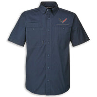C7 DRI♦DUCK Short Sleeve | Button Down - Deep Blue - Front