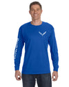 C7 Long Sleeve Tee | Royal - On Figure Front
